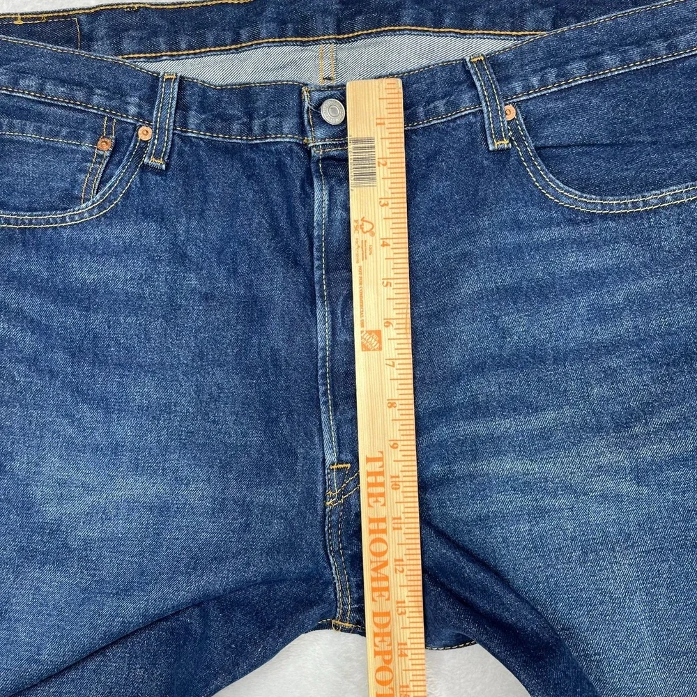 Levi's 501 Original Jeans Men's Blue Denim Relaxed Straight Button Fly - 42X29.5